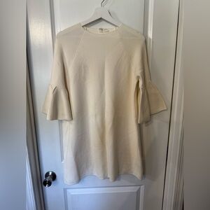 Anthropologie Month Women’s Ivory Chester Bell Sleeve Dress - Size Medium